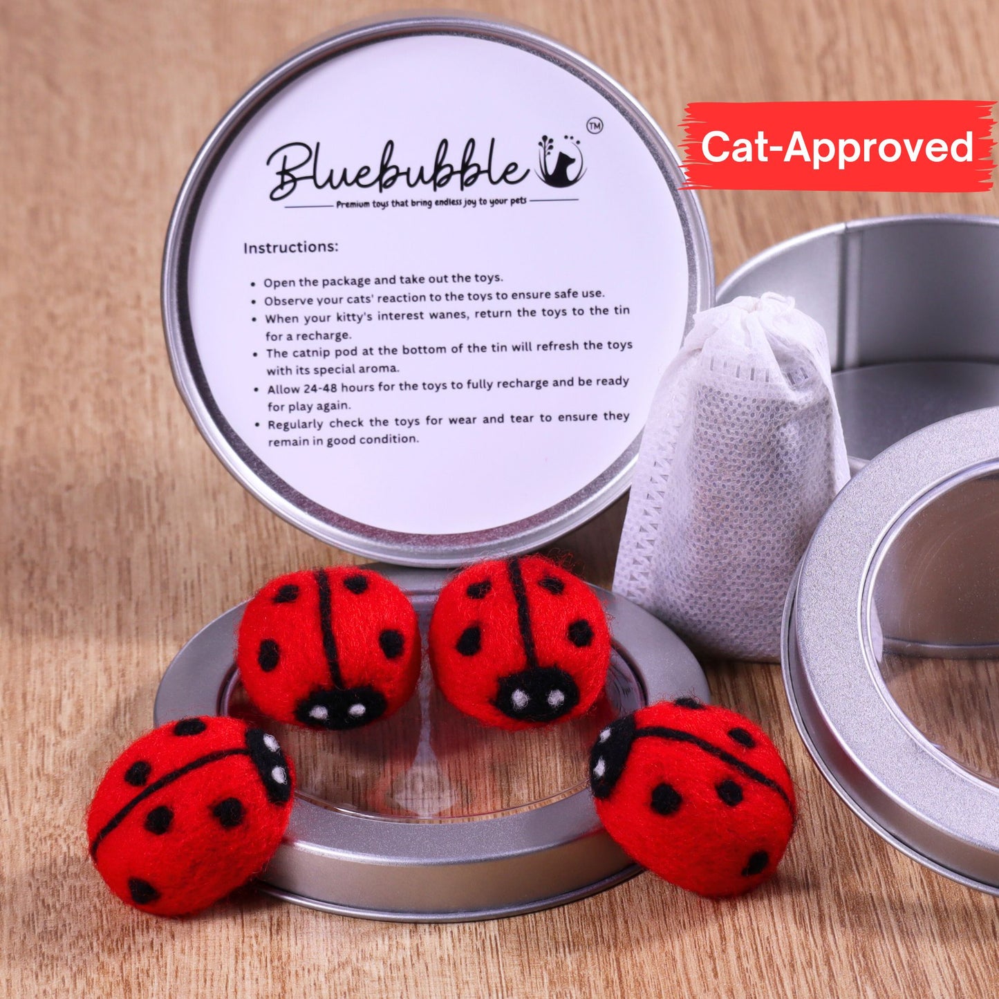 Felted Ladybug Tin Set