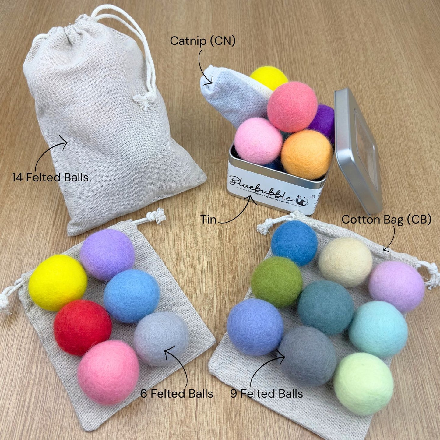 4cm Wool Felted Balls