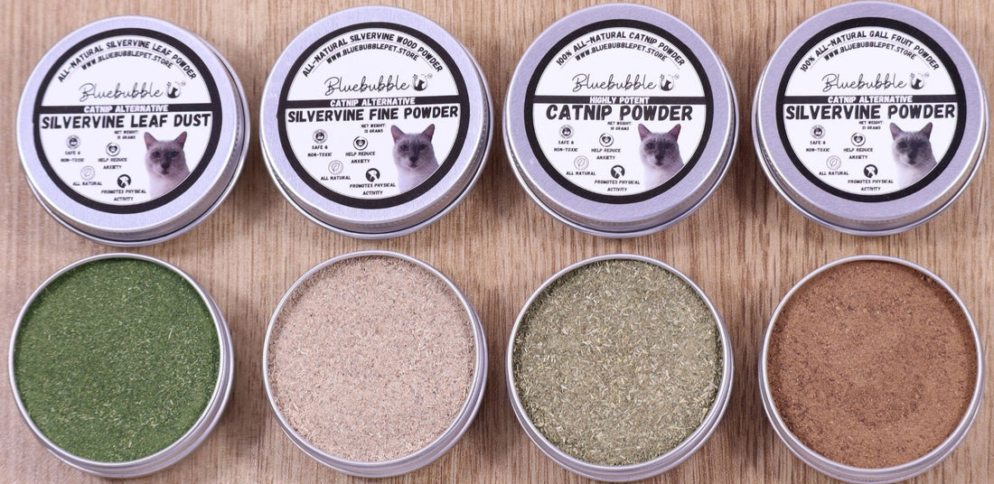 Catnip powder and silvervine powders for natural cat enrichment
