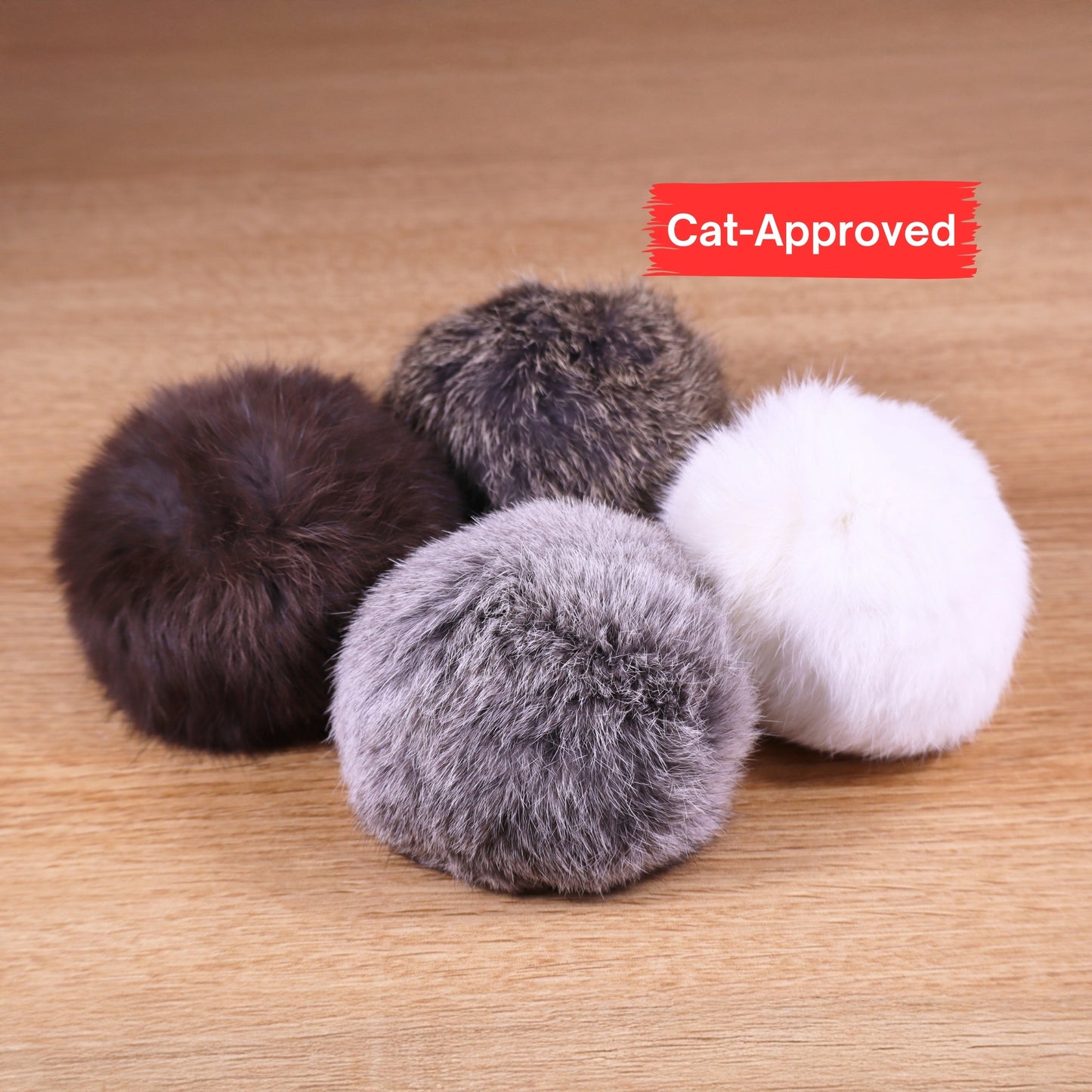 Rabbit Fur Cat Kicker Toy Balls: Natural Triple Attraction with Catnip & Silvervine Fruit