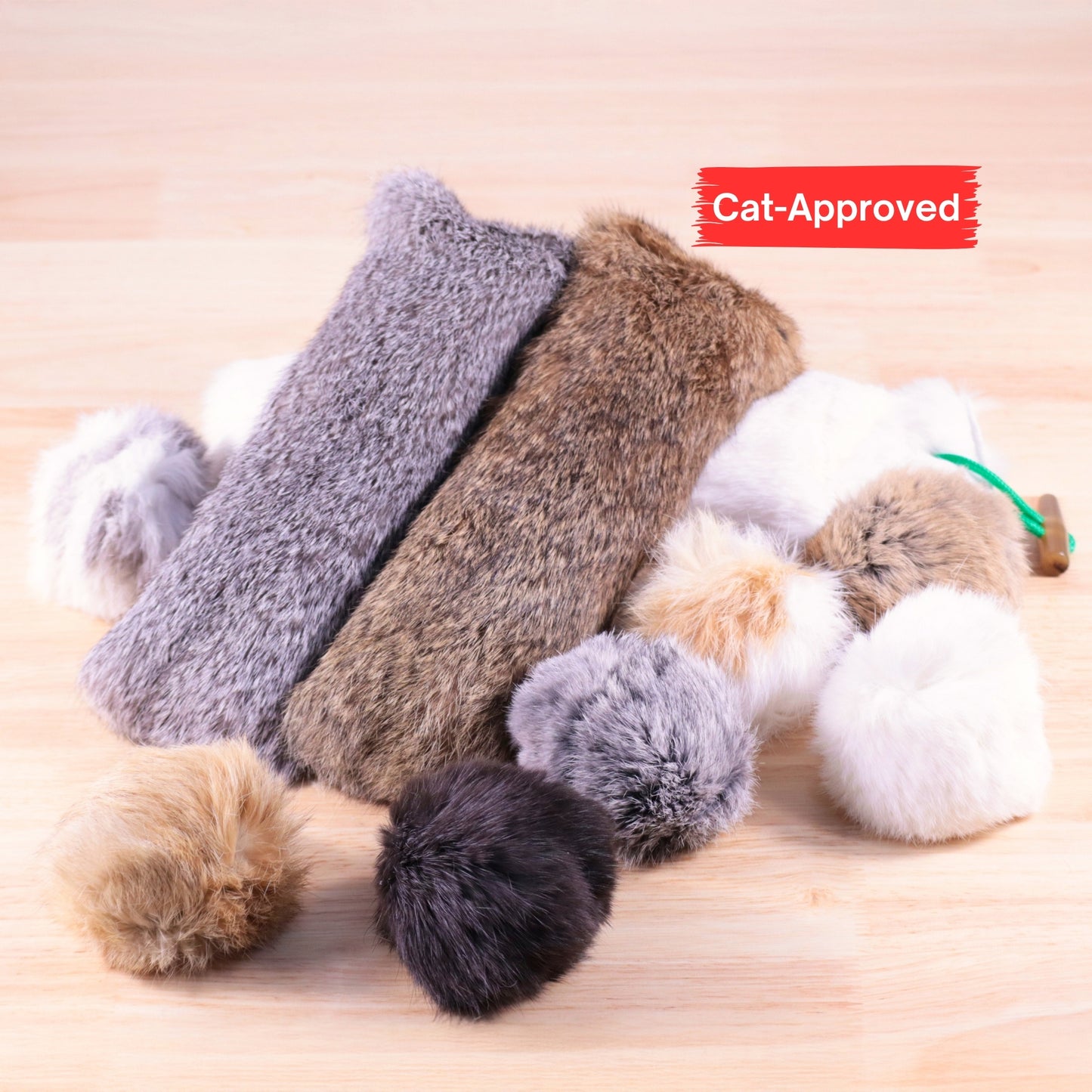 Jumbo Rabbit Fur Kicker Toy Set