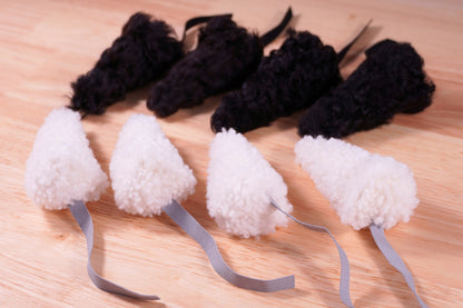 Sheepskin Wool Mouse Cat Toys – Realistic Prey-Inspired Kicker