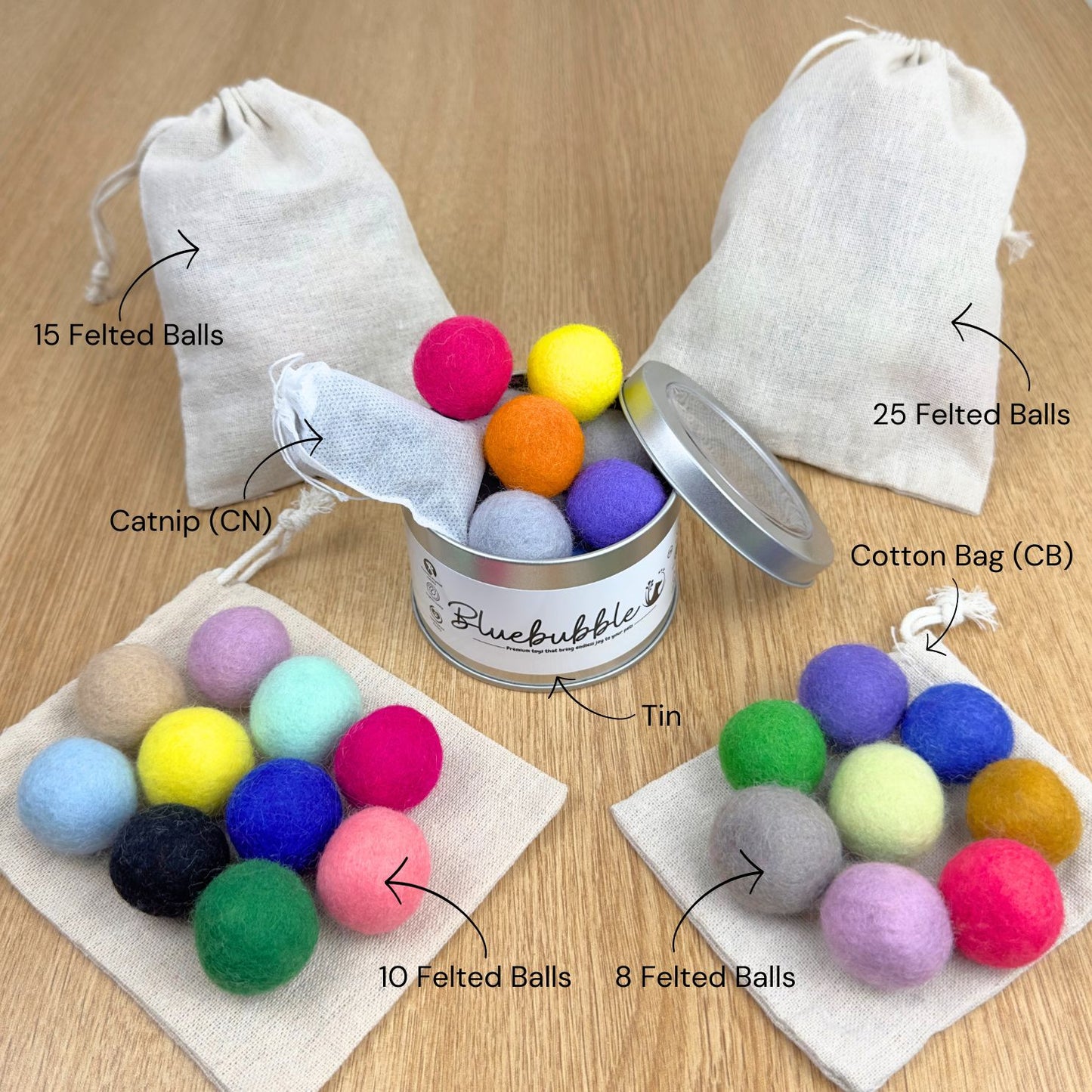 3cm Wool Felted Balls
