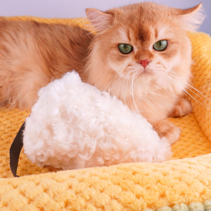 Jumbo Sheepskin Wool Mouse Kicker – Natural Prey Toy for Bunny Kicking