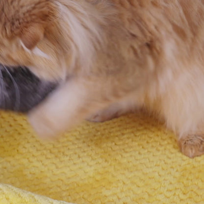 Rabbit Fur Cat Kicker Toys - With Natural Pheasant Feathers