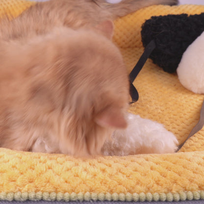 Jumbo Sheepskin Wool Mouse Kicker – Natural Prey Toy for Bunny Kicking