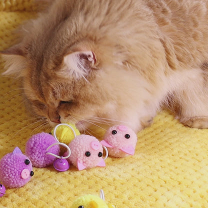 Catnip & Silvervine Infused Plush Piggy Cat Toys – Fun and Playful Sensory Fun!